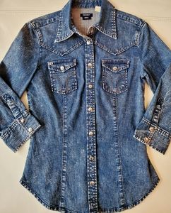 Miss Sixty denim "western style" button-down shirt